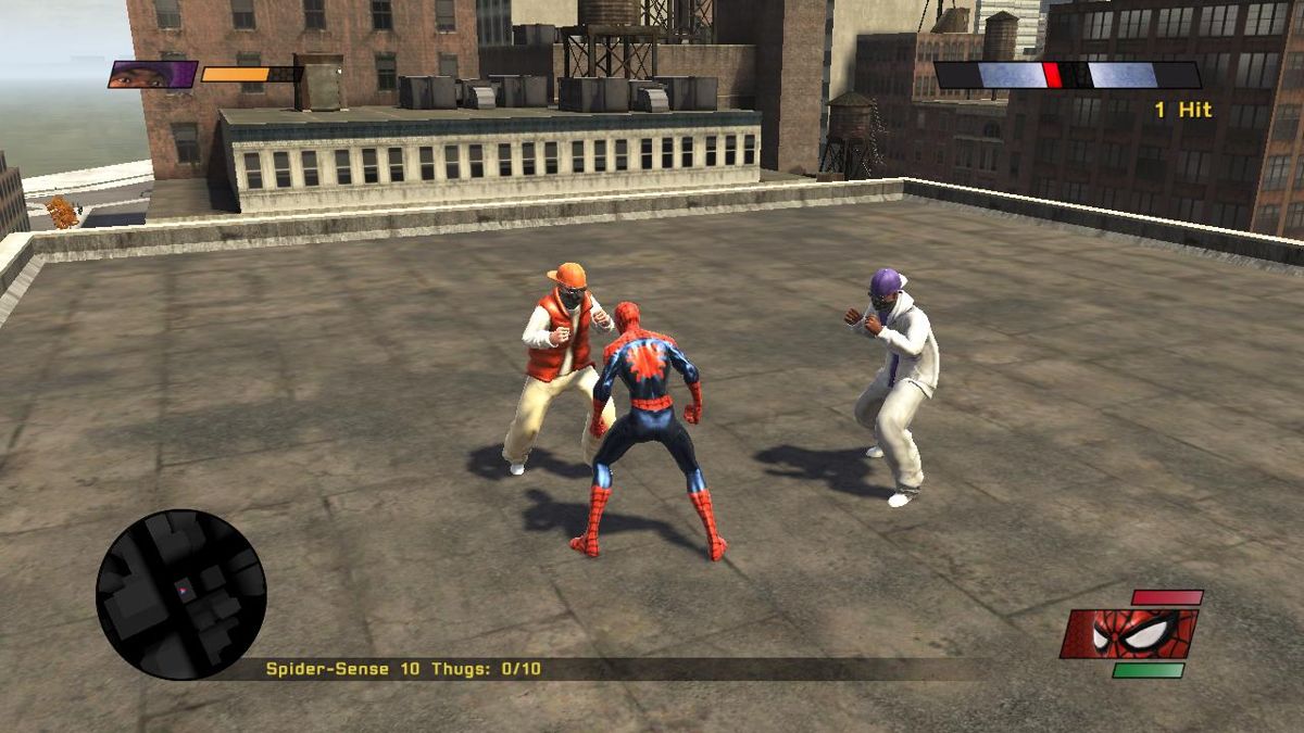 Spider-Man: Web of Shadows (Windows) screenshot: Fight on roof
