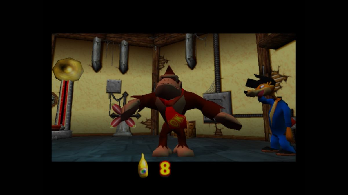 Donkey Kong 64 (Wii U) screenshot: Scoring a Golden Banana in exchange for Blueprints