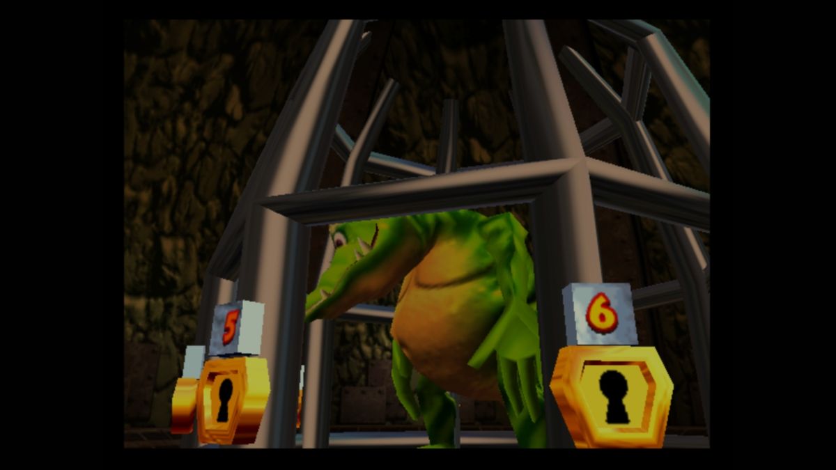 Donkey Kong 64 (Wii U) screenshot: This poor guy was locked up by K. Rool