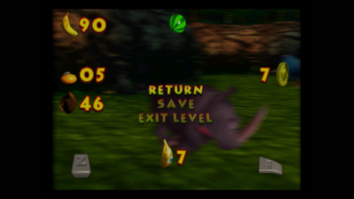 Donkey Kong 64 (Wii U) screenshot: Pause Menu