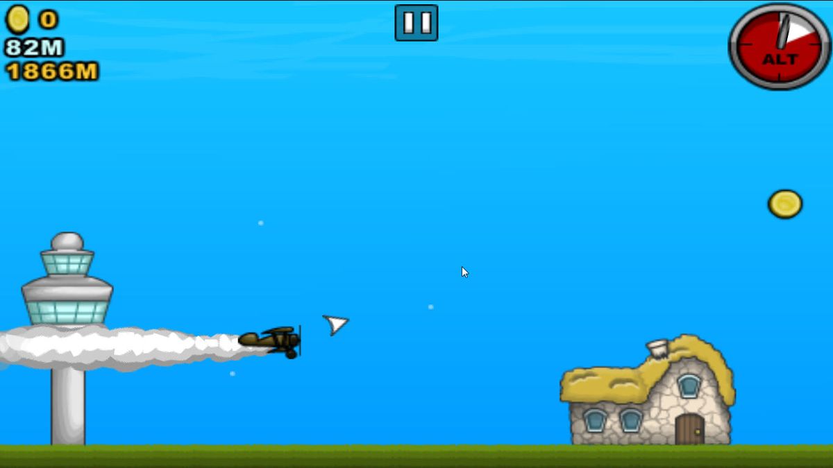 Plane Loopy (Browser) screenshot: Start of the game