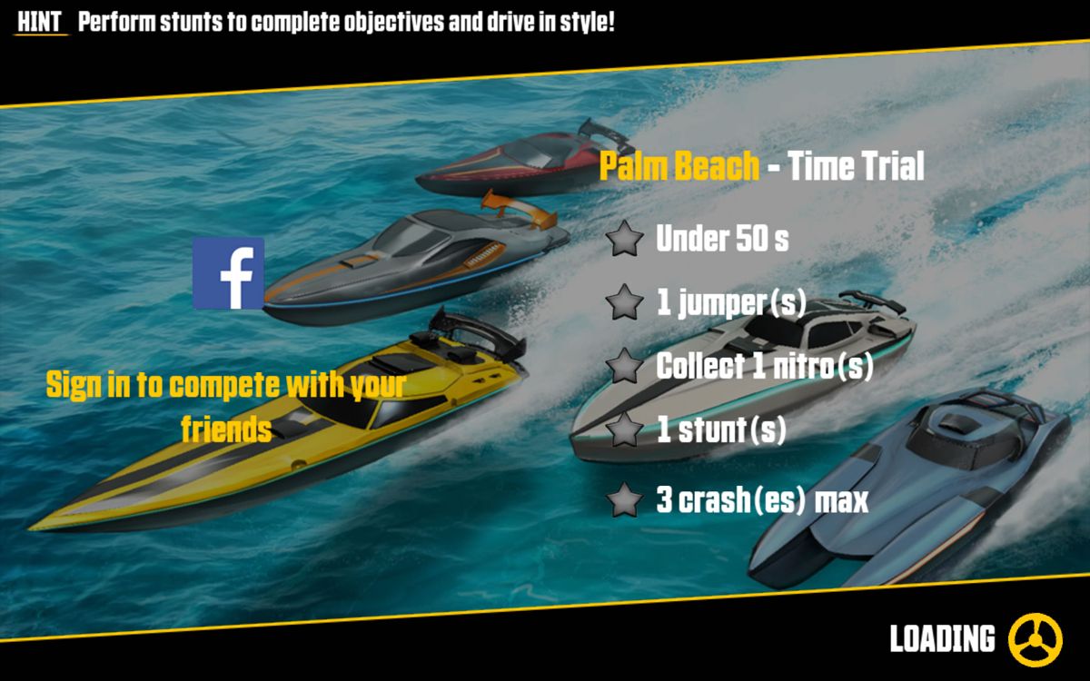 Driver: Speedboat Paradise (Android) screenshot: Loading screen for a race
