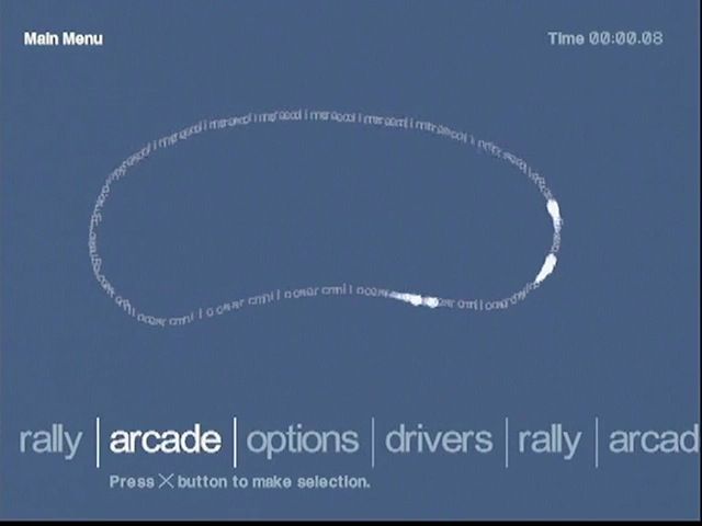 Colin McRae Rally 2.0 (PlayStation) screenshot: Main Menu