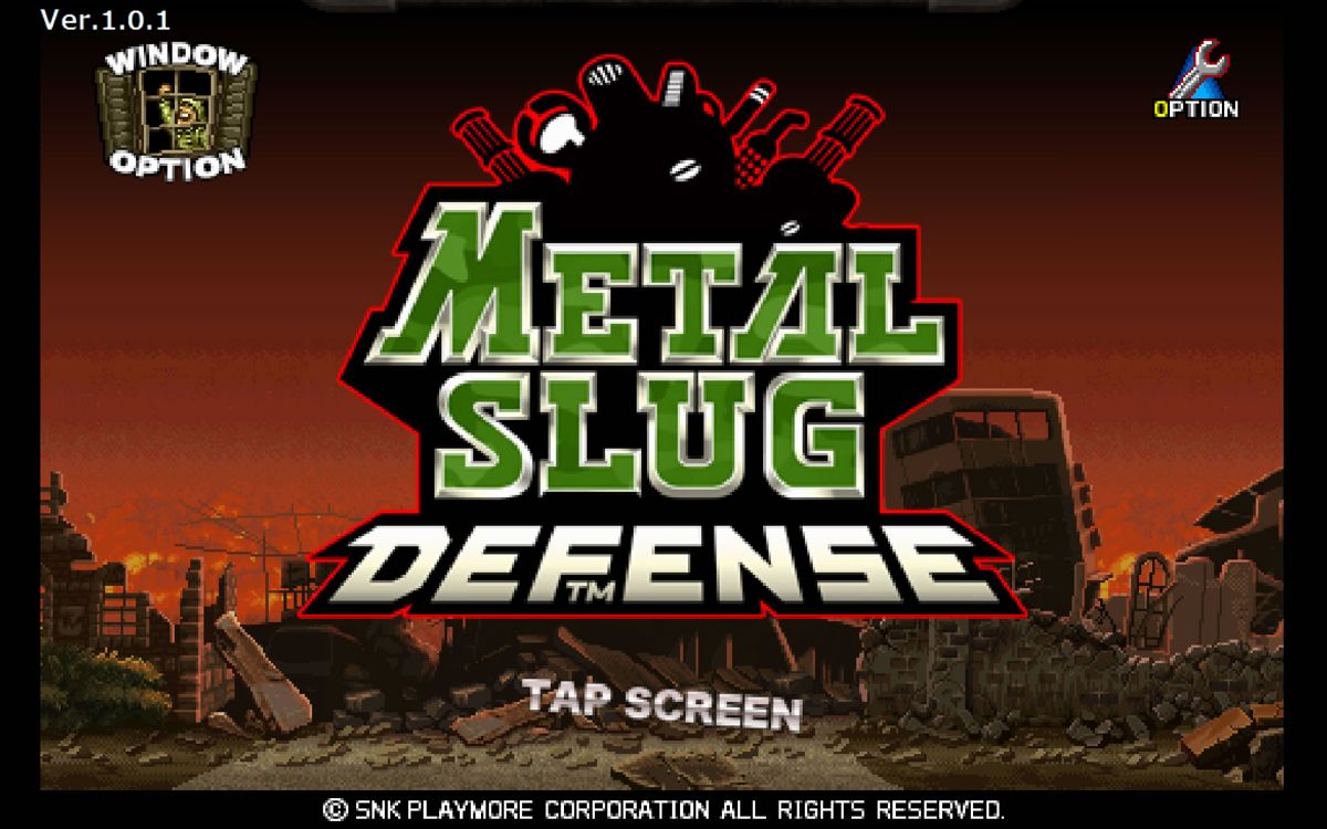 Metal Slug Defense (Windows) screenshot: Title screen