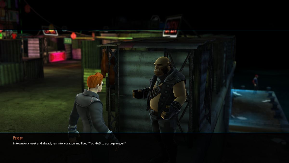 Shadowrun Chronicles: Boston Lockdown (Windows) screenshot: Payday, your friendly neighbourhood Ork thug.
