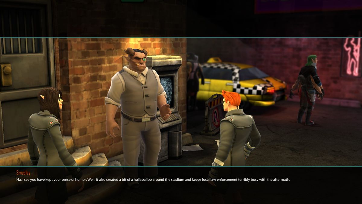 Shadowrun Chronicles: Boston Lockdown (Windows) screenshot: Smedley, your fixer (mission giver)