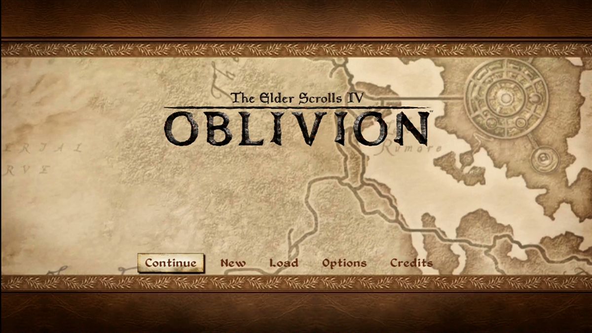 The Elder Scrolls IV: Oblivion (Xbox 360) screenshot: Main menu.