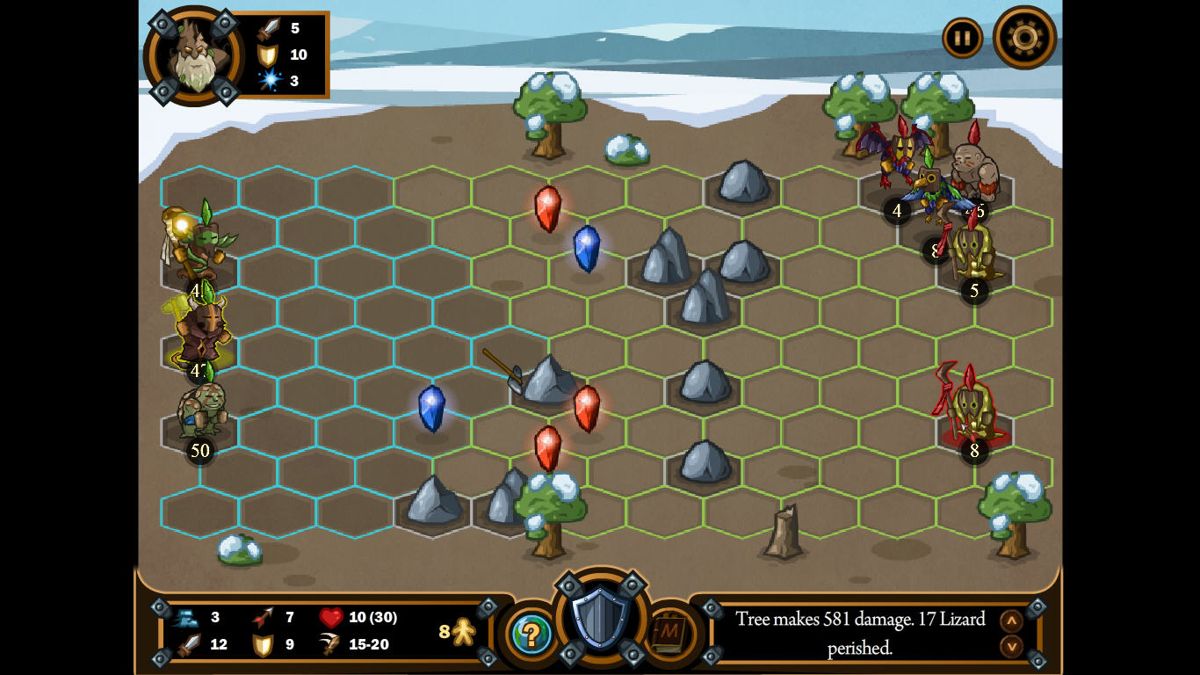 Beasts Battle (Browser) screenshot: Snowy battlefield