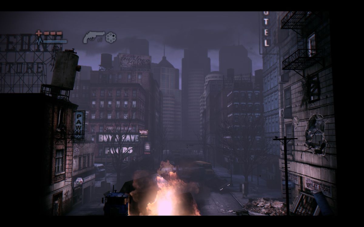 Deadlight (Windows) screenshot: Going up to the roof through balconies.