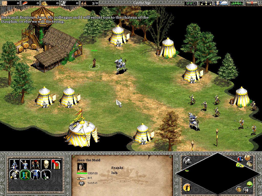 Age of Empires II: The Age of Kings (Windows) screenshot: Joan of Arc on her way to Orleans