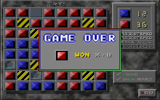 Assimilation (DOS) screenshot: Game over, the computer has won