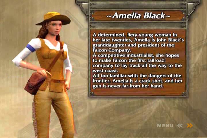 Age of Empires III (Collector's Edition) (Windows) screenshot: Characters Bios - Amelia Black.