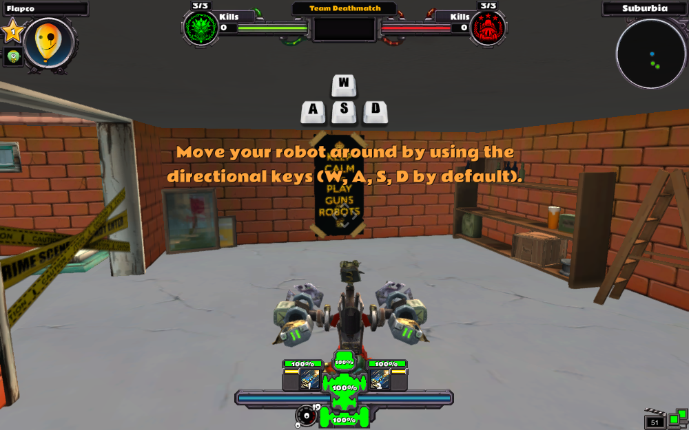 Guns and Robots (Browser) screenshot: Move