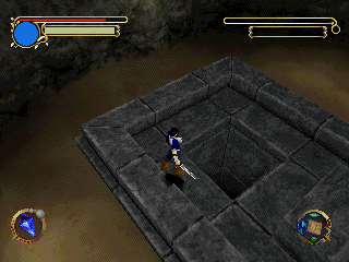 Brightis (PlayStation) screenshot: The entrance to the second optional dungeon, hidden in the southwest cliffs