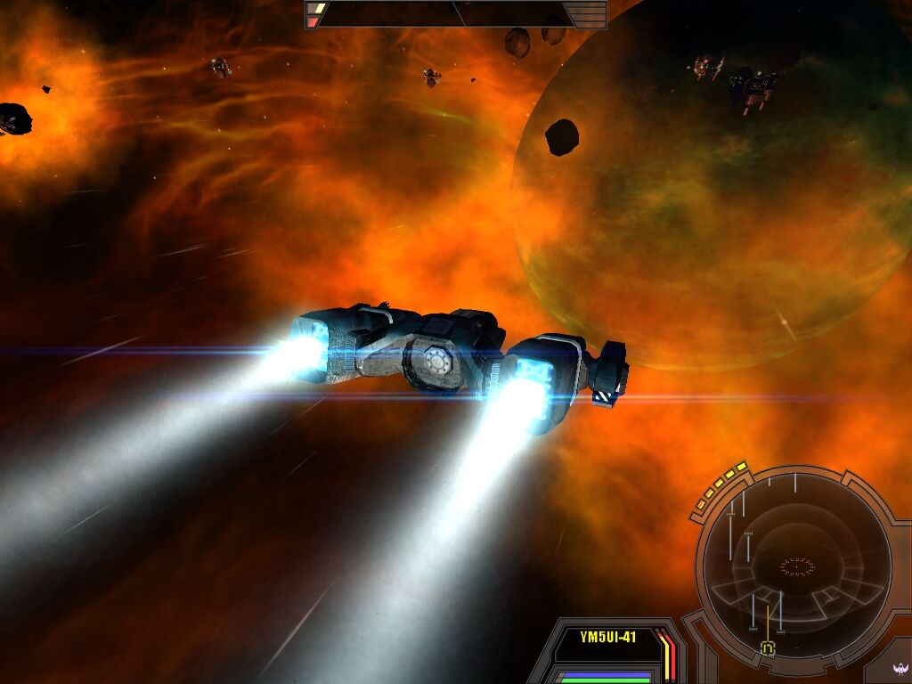 X²: The Threat (Windows) screenshot: This is the M5 ship which is the first ship you get and will be used to help you build your fleet