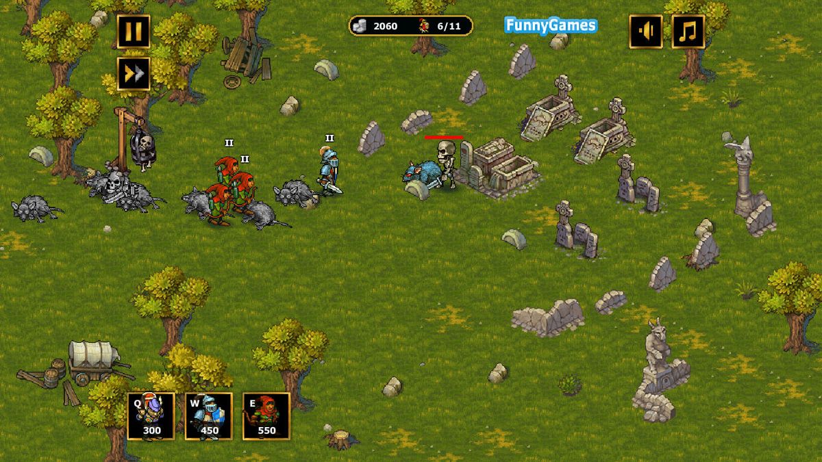 Royal Offense (Browser) screenshot: My soldiers gain experience.