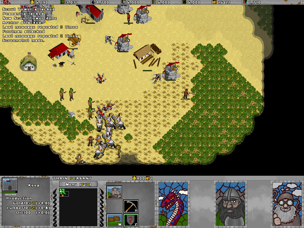 Freecraft (Windows) screenshot: Mounted Knights