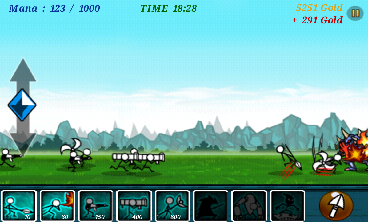 Cartoon Wars (Android) screenshot: The mortars are getting ready.