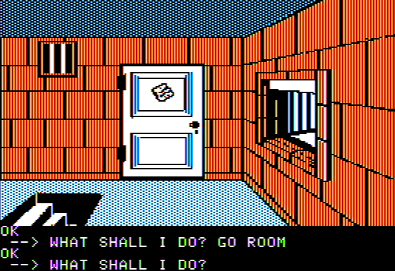 Scott Adams' Graphic Adventure #5: The Count (Apple II) screenshot: Downstairs