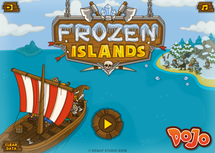 Frozen Islands (Browser) screenshot: Start screen