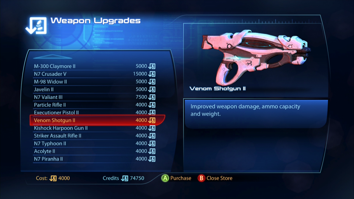 Mass Effect 3: Groundside Resistance Pack (Xbox 360) screenshot: The Venom Shotgun is one of seven weapons from this DLC pack.
