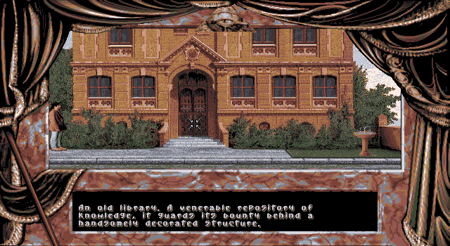 Dark Seed (DOS) screenshot: Entrance to an old library