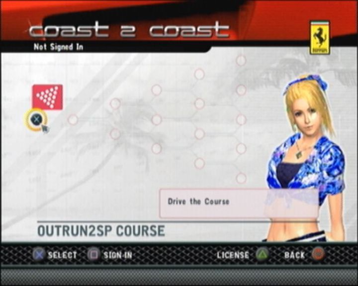 OutRun 2006: Coast 2 Coast (PlayStation 2) screenshot: I think all the boys might have had a crush on her.
