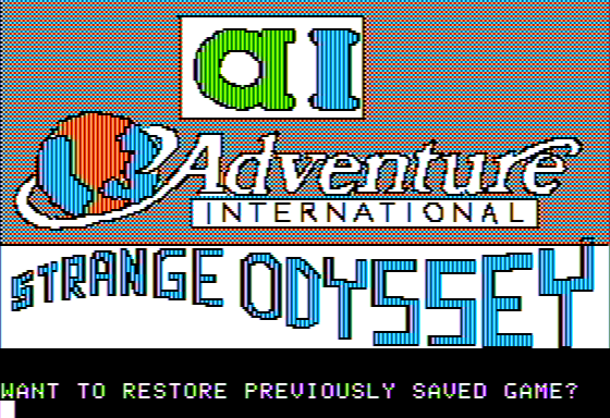 Scott Adams' Graphic Adventure #6: Strange Odyssey (Apple II) screenshot: Title Screen