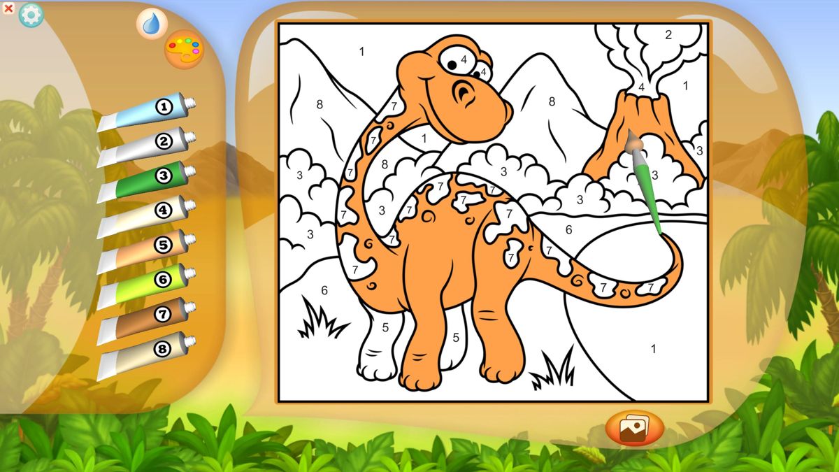 Screenshot of Color by Numbers: Dinosaurs (Windows, 2018) - MobyGames