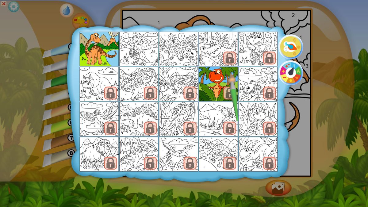 Screenshot of Color by Numbers: Dinosaurs (Windows, 2018) - MobyGames