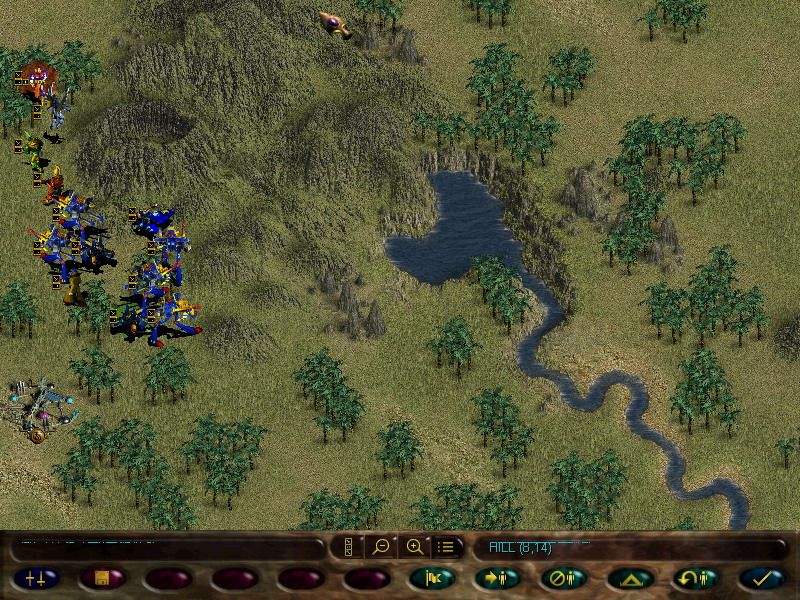 Warhammer 40,000: Rites of War (Windows) screenshot: Over the mountains or over the river?