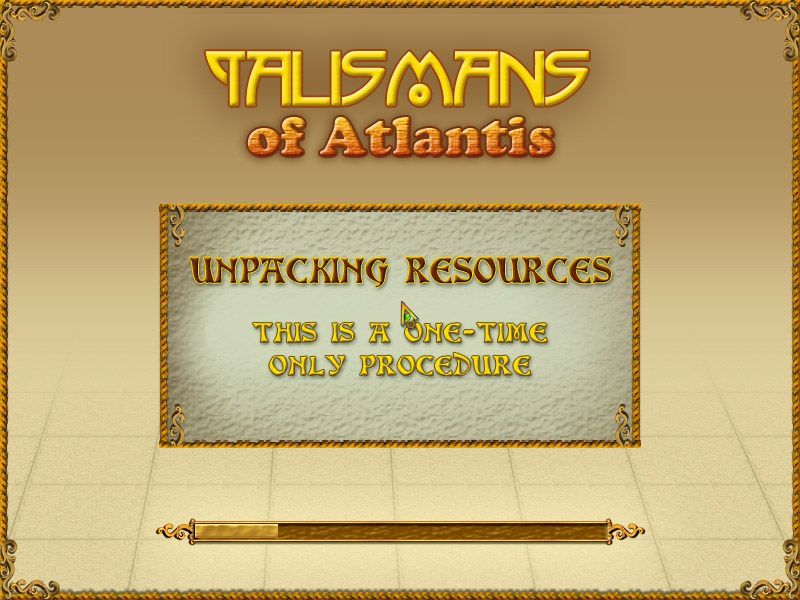 Talismans of Atlantis (Windows) screenshot: There is a short delay when the game is first run