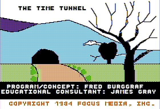 The Time Tunnel: American History Edition (Apple II) screenshot: Title Screen