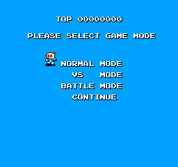 Bomberman II (NES) screenshot: Selection Screen