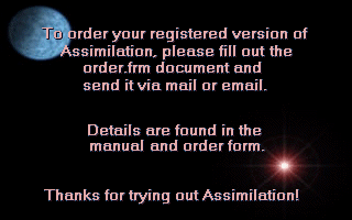 Assimilation (DOS) screenshot: Order info