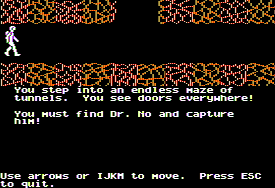 Microzine #31 (Apple II) screenshot: Volcanic Voyager - Exploring Dr. No's Fortress