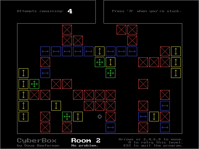 CyberBox (DOS) screenshot: The second room is a bit more complicated