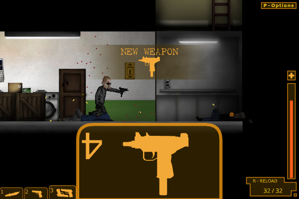 MFP: My Friend Pedro (Browser) screenshot: A new type of weapon has been picked up.