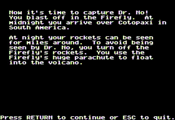 Microzine #31 (Apple II) screenshot: Volcanic Voyager - I've Defused All 3 Bombs