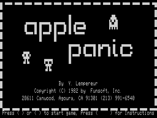 Apple Panic (TRS-80) screenshot: Title Screen