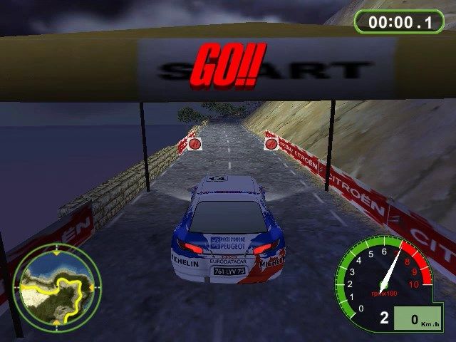 Pro Rally 2001 (Windows) screenshot: Time trial - let's go