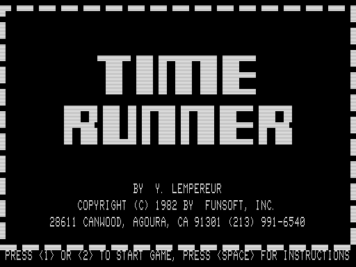 Time Runner (TRS-80) screenshot: Title Screen
