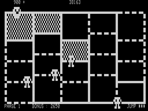 Time Runner (TRS-80) screenshot: Filling in Squares