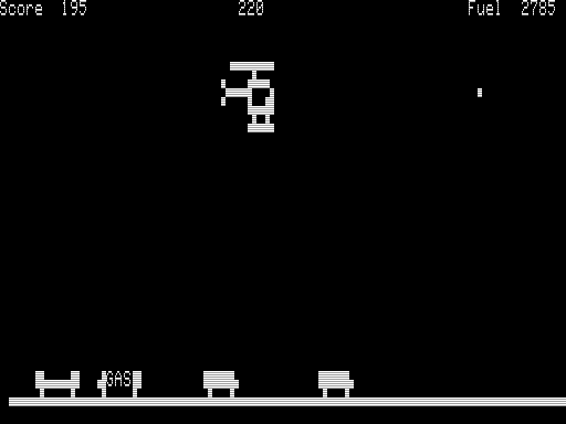 Helicopter (TRS-80) screenshot: A Gas Truck