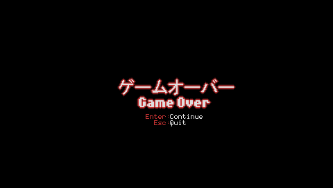 Super Robot Ninja Girl (Windows) screenshot: Game over