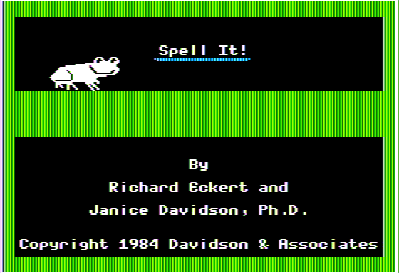 Spell It! (Apple II) screenshot: Title Screen