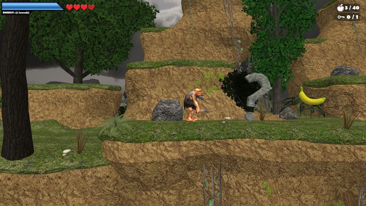 Caveman World: Mountains of Unga Boonga (Windows) screenshot: Question marks are hints