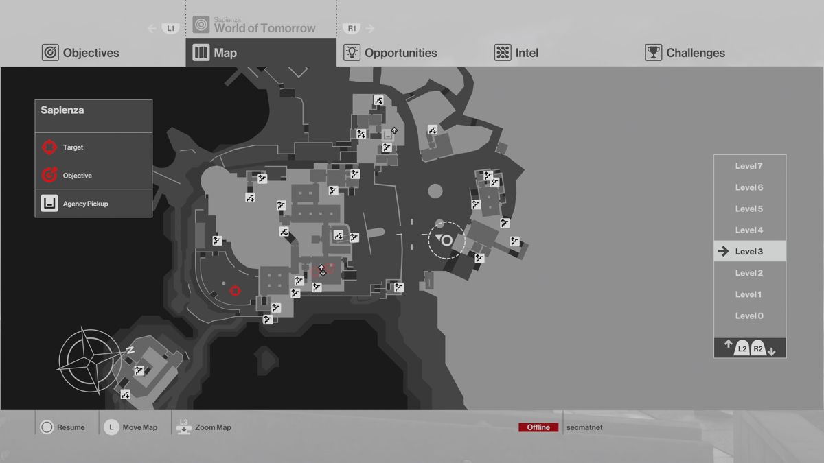 Hitman: The Complete First Season (PlayStation 4) screenshot: Episode 2: Mission map