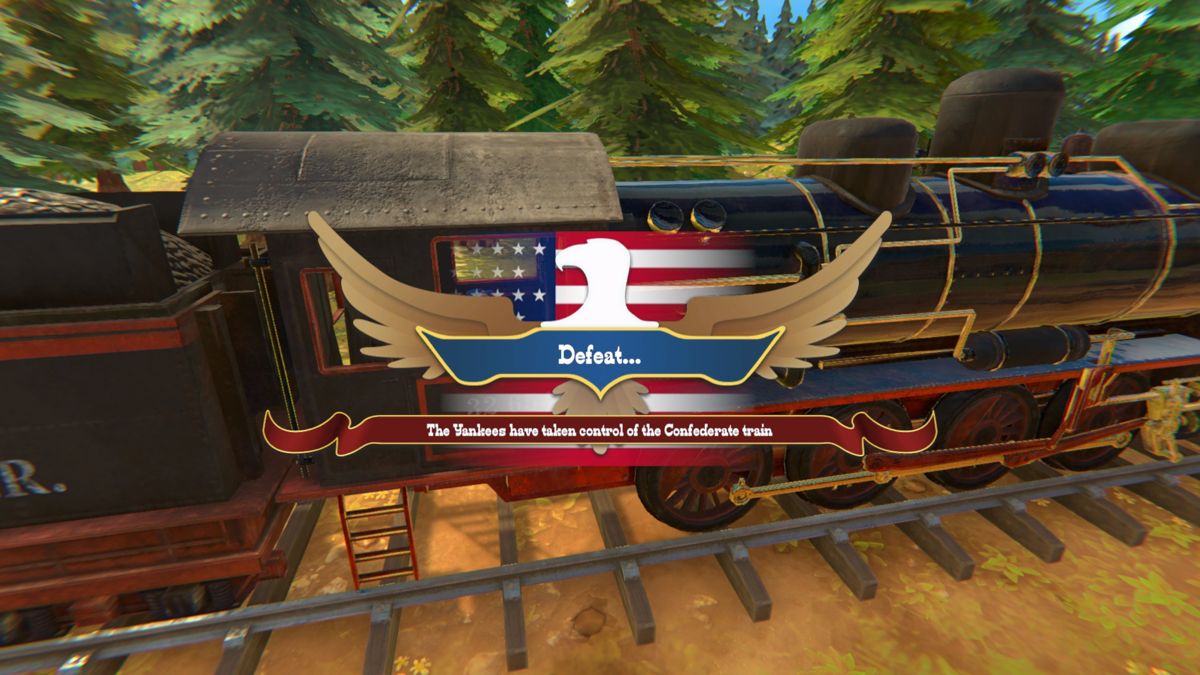 The Bluecoats: North & South (Windows) screenshot: The train has been lost.