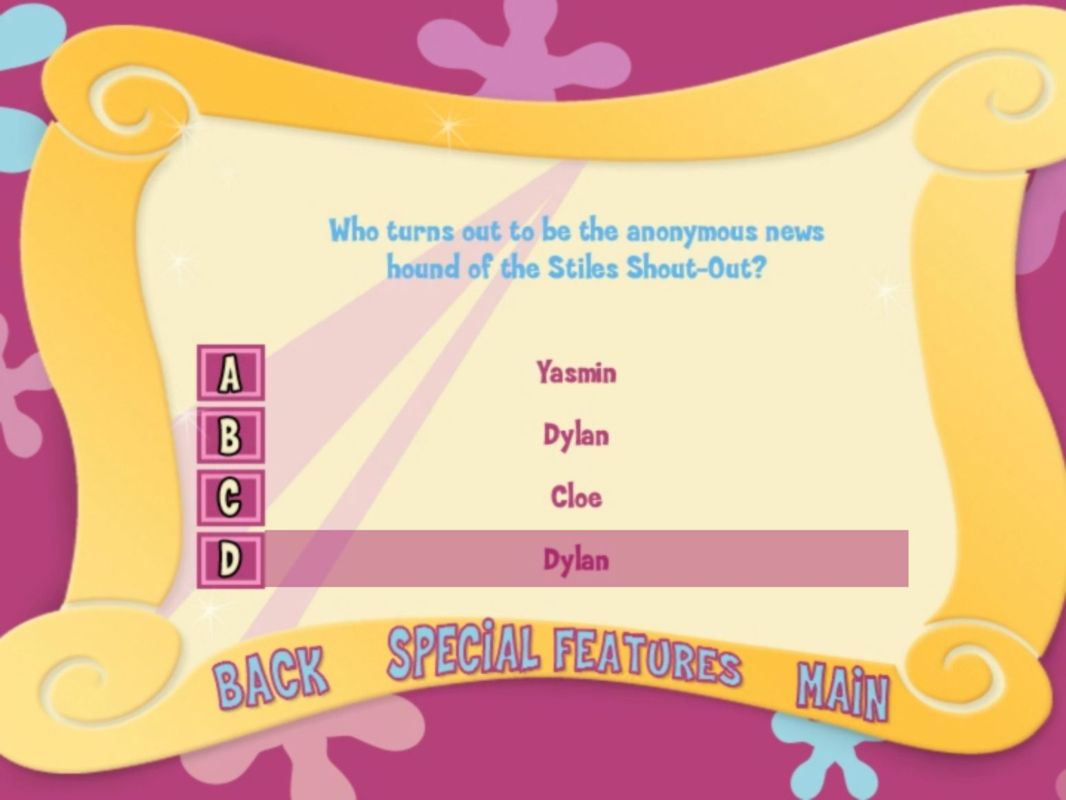 Bratz The Video: Starrin' & Stylin' (Included Games) (DVD Player) screenshot: A sample question